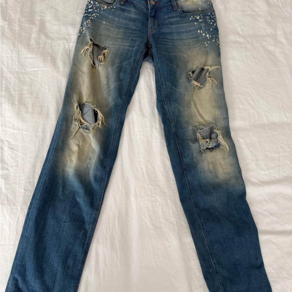 Mavi Distressed Blue Jeans